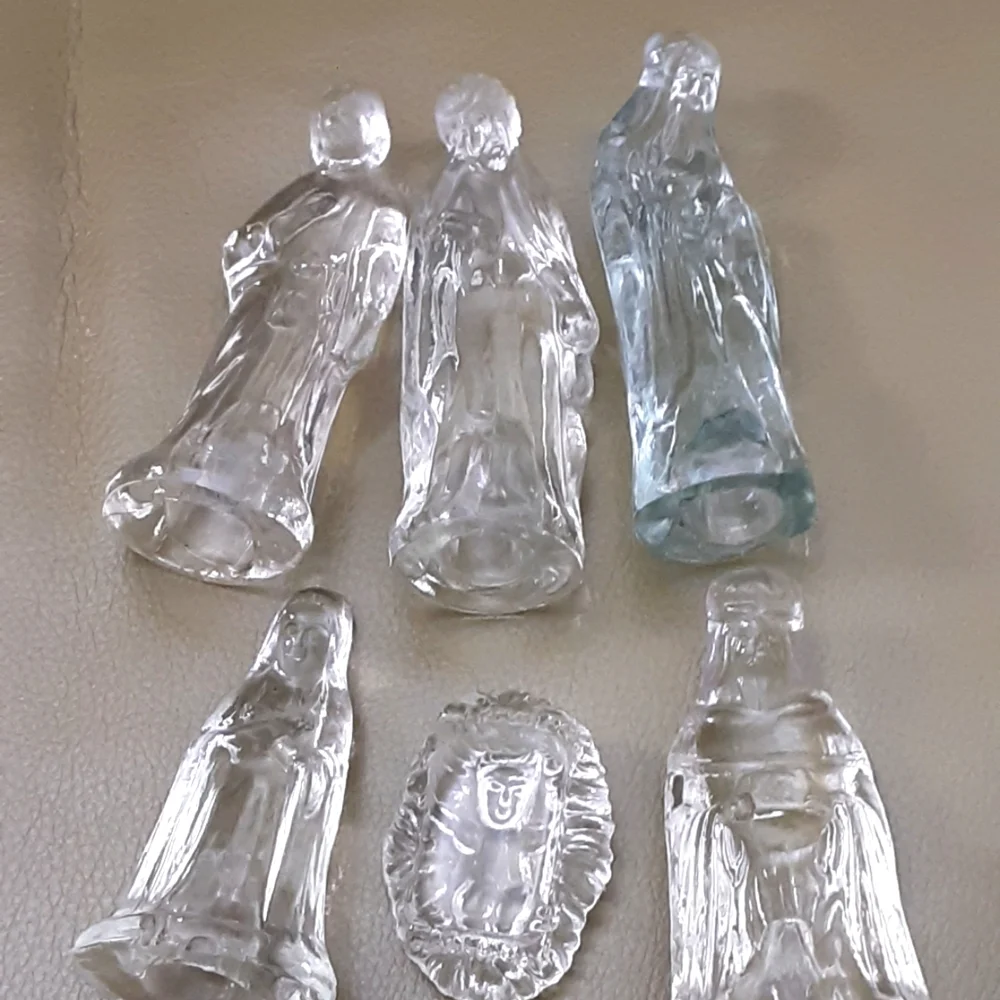 Windsor Collection Clear Glass Nativity Scene 6 Piece - Vtg